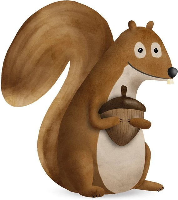 Komar Wandbild Cute Squirrel aus Qualitätsvlies, Breite: 40 cm, Höhe: 50 cm - Bild 1