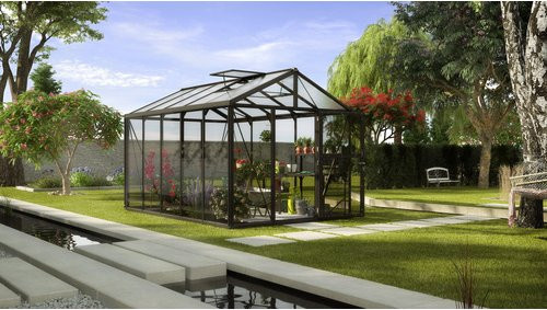 VITAVIA Gewächshaus Zeus Plus 10000 aus Aluminium in Schwarz, B/H/T: 195 x 197 x 131 cm - Bild 1