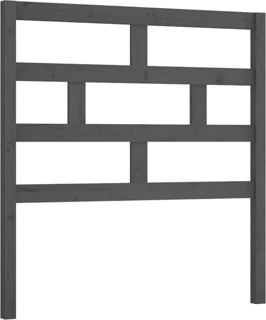 vidaXL Kopfteil aus Kiefer-Massivholz in Grau, rustikales Design, B: 106 cm, T: 4 cm, H: 100 cm - Bild 1