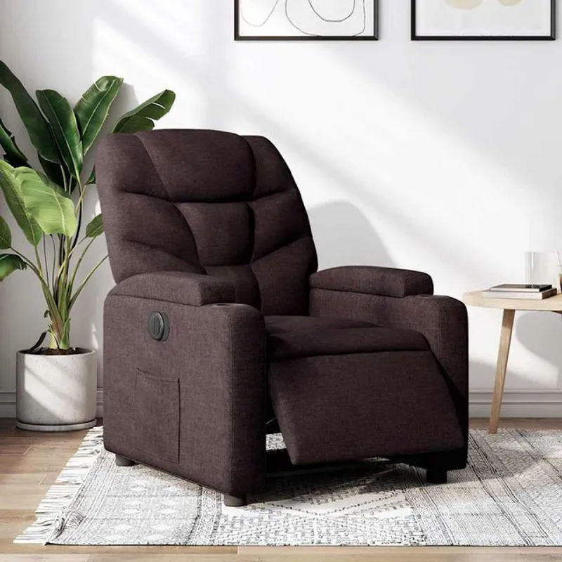 Vidaxl Elektrischer Relaxsessel in Braun mit Stoffbezug im modernen Design - Bild 1