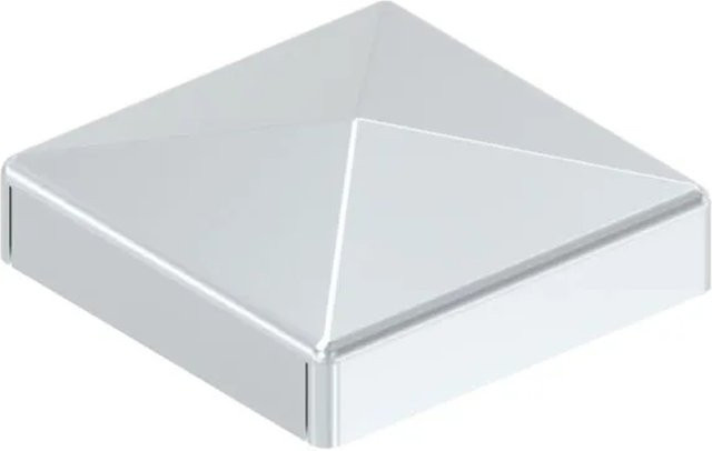 FeNau Pfostenkappe aus Stahl, galvanisch verzinkt, silber, für quadratische Rohre 30 x 30 mm - Bild 1