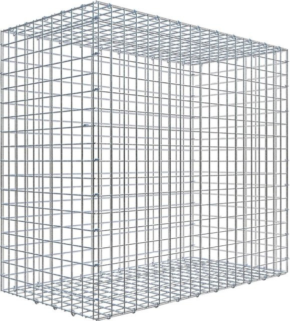 C-Ring-Gabione in Silbergrau mit Maschenweite 5 x 5 cm, B/H/T: 90 x 100 x 50 cm - Bild 1