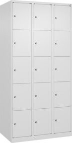 C+P Schließfachschrank Classic PLUS mit 3 Abteilen, Farbe Weiß, H x B x T: 185 x 90 x 50 cm - Bild 1