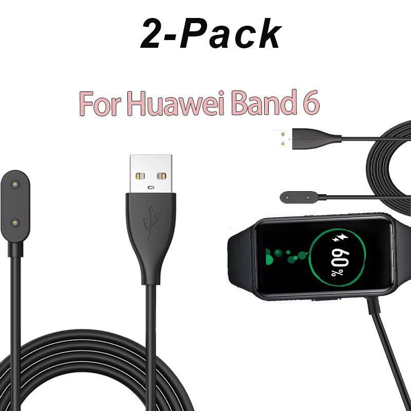 2er-Pack USB Smartwatch-Ladegerät Ersatz für Huawei Band 10/9/8/7/6, Watch Fit Mini/2/3/4X/4Pro und Honor Band 7/6 Watch ES in Schwarz - Bild 3