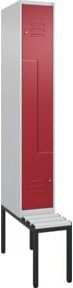 C+P Z-Spind Classic PLUS Sitzbank mit 2 Fächern und Zylinderschloss, Kunststoff-Sitzfläche, B/T/H: 212,0 x 30,0 x 81,5 cm - Bild 1
