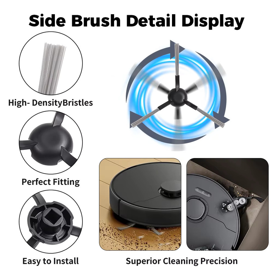 Dreame Roboter Staubsauger Seitenbürsten Zubehör in Weiß für X30 Ultra X30 Pro D20 Ultra L10S Ultra S10 S10 Pro S20 S30 - Bild 2