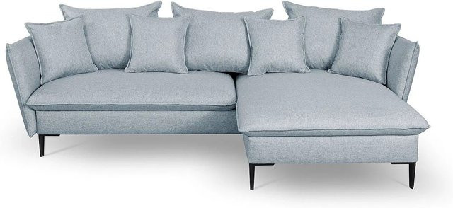 Pascal Morabito Schlafsofa Lazare in L-Form, Hellgrau, Stoff mit Schlaffunktion und Armlehnen, Breite: 258 cm - Bild 1