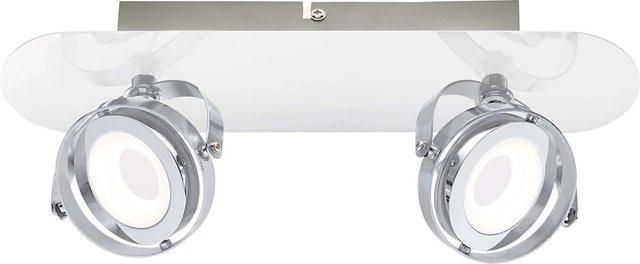OBI LIGHTING Montaro LED 2er-Spot Deckenleuchte in Weiß Matt und Chrom, verstellbar - Bild 1