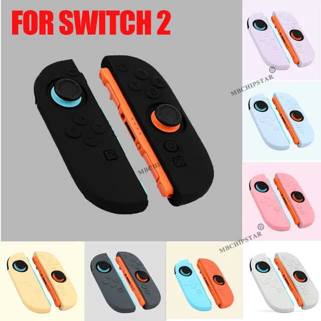 MBCHIPSTAR Game Protection Case Cover und Thumb-Stick Grip Caps für Nintendo Switch 2 Joycon in Schwarz und Multicolour - Bild 1
