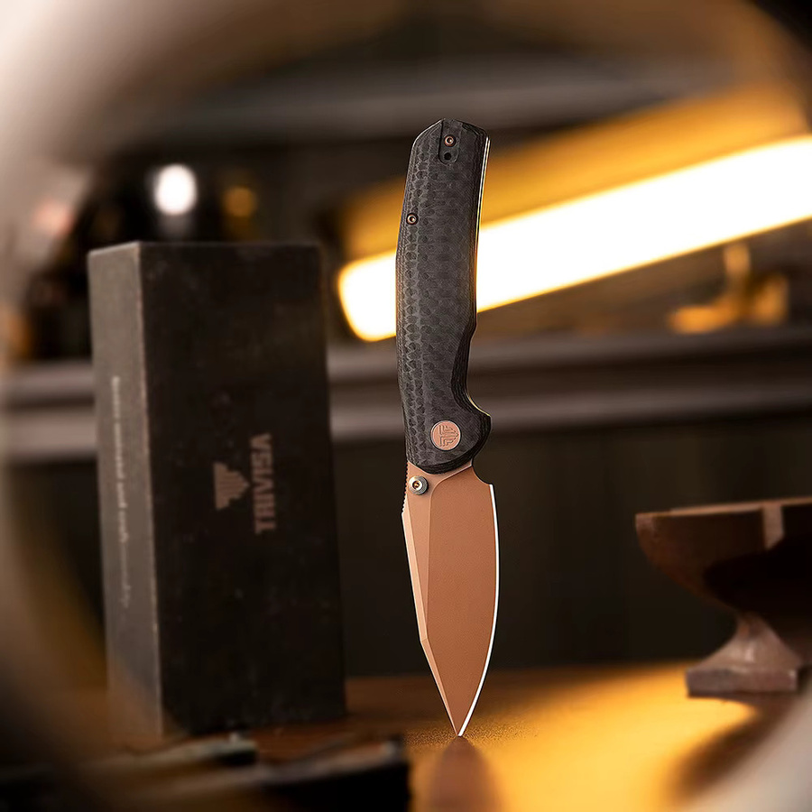 TRIVISA Hornet Pro-CG Klappmesser für Herren mit 14C28N-Stahlklinge und schwarzem G10-Griff für Outdoor, Camping und Angeln - Bild 4