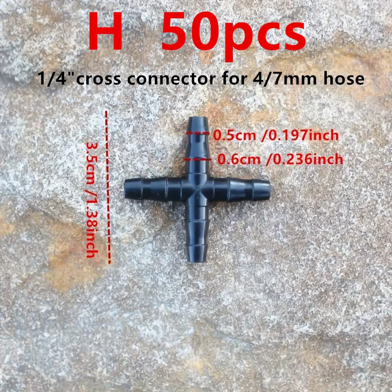 Nongjiale Widerhakenverbinder für Bewässerungssysteme in Schwarz, 4/7mm Tropfbewässerungsanschluss und 1/4 Zoll Schlauchverbinder für Garten und Rasen - Bild 2