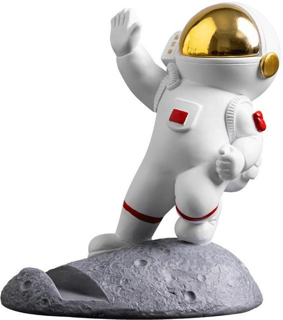 Kreativer Astronaut Handyhalter und Tablet Stützfuß als Desktop Dekoration in Grau und Weiß - Bild 1