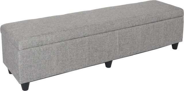 MCW Aufbewahrungstruhe Kriens XXL Sitzbank aus Stoff mit Schriftzug in Beige oder Grau, B/H/T: 160 x 45 x 45 cm - Bild 2