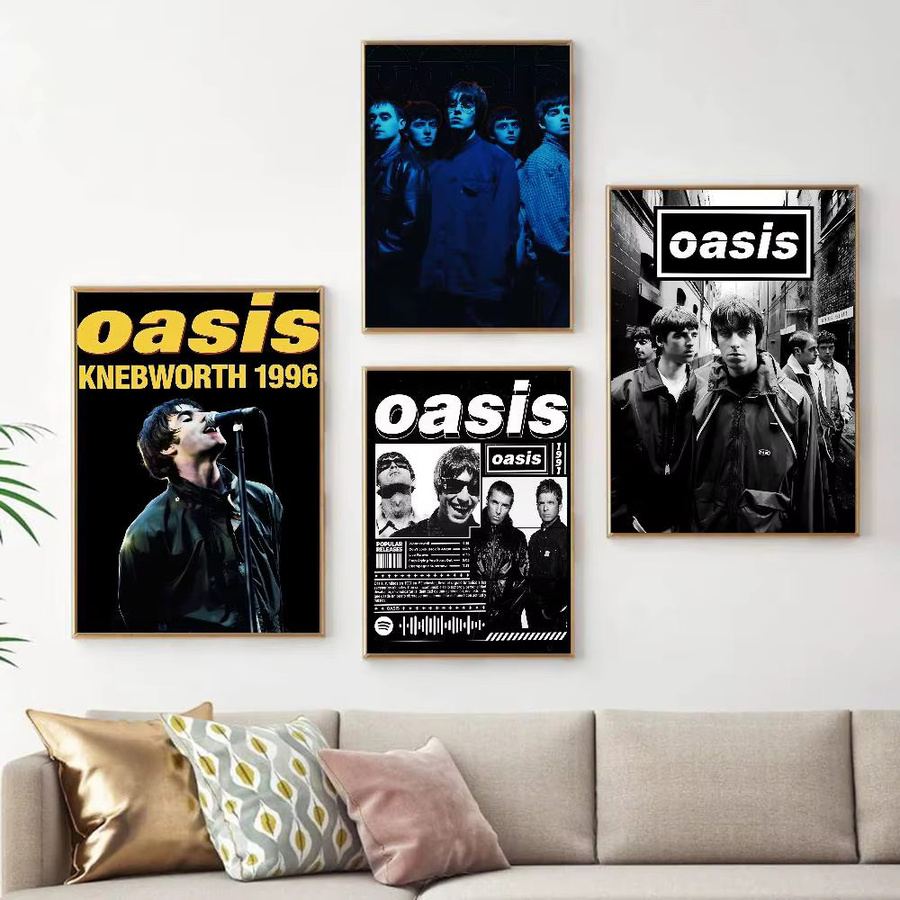O-Oasis Band klassisches Anime-Poster als wasserfester Papieraufkleber zur Wanddekoration für Kaffeehaus, Bar oder Zimmer - Bild 2