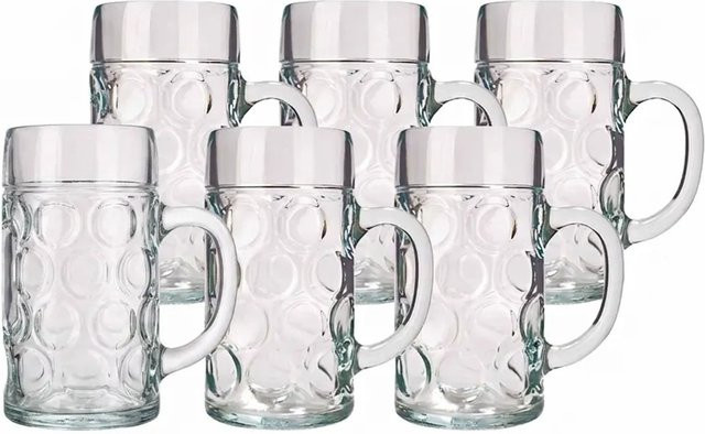 Stölzle Lausitz Isar Maßkrug Set, 6er Set, transparent, 1000 ml - Bild 1