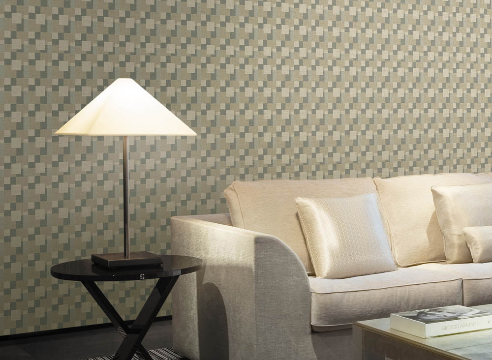 Armani Casa Tapete Ponza 9629 in Grau und Beige mit abstraktem geometrischem Design - Bild 1