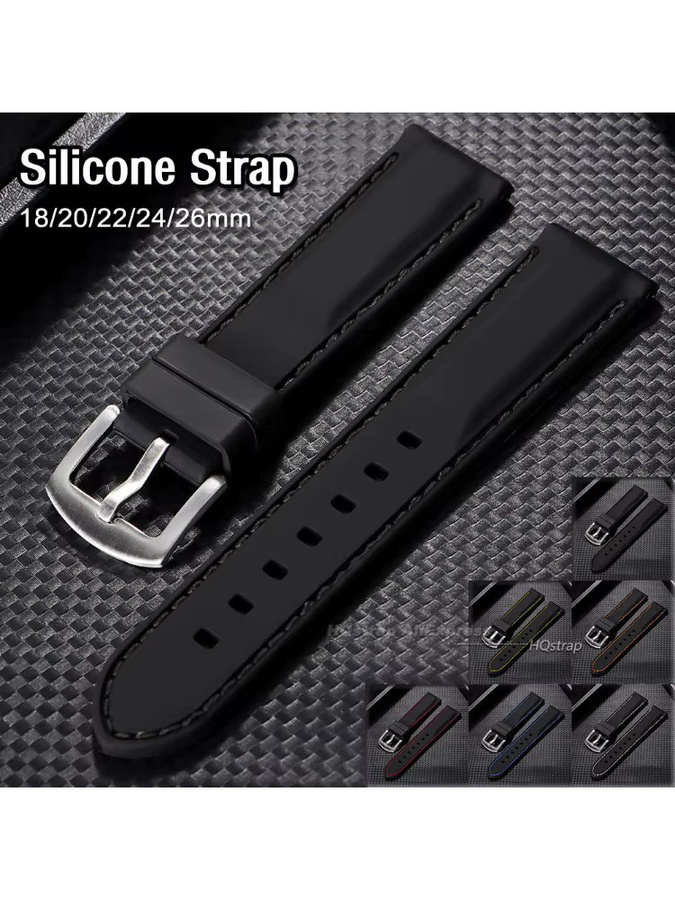 HQstrap Uhrenarmband Silikon, Schwarz, Unisex - Bild 3