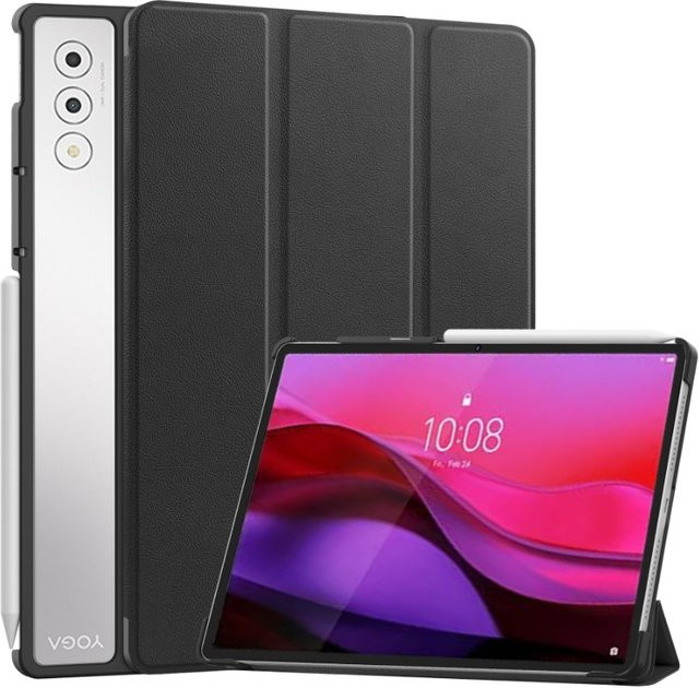 Magnetische Leder Hülle für Lenovo Yoga Pad Pro 12,7 Zoll (TB520FU) in Schwarz - Bild 1