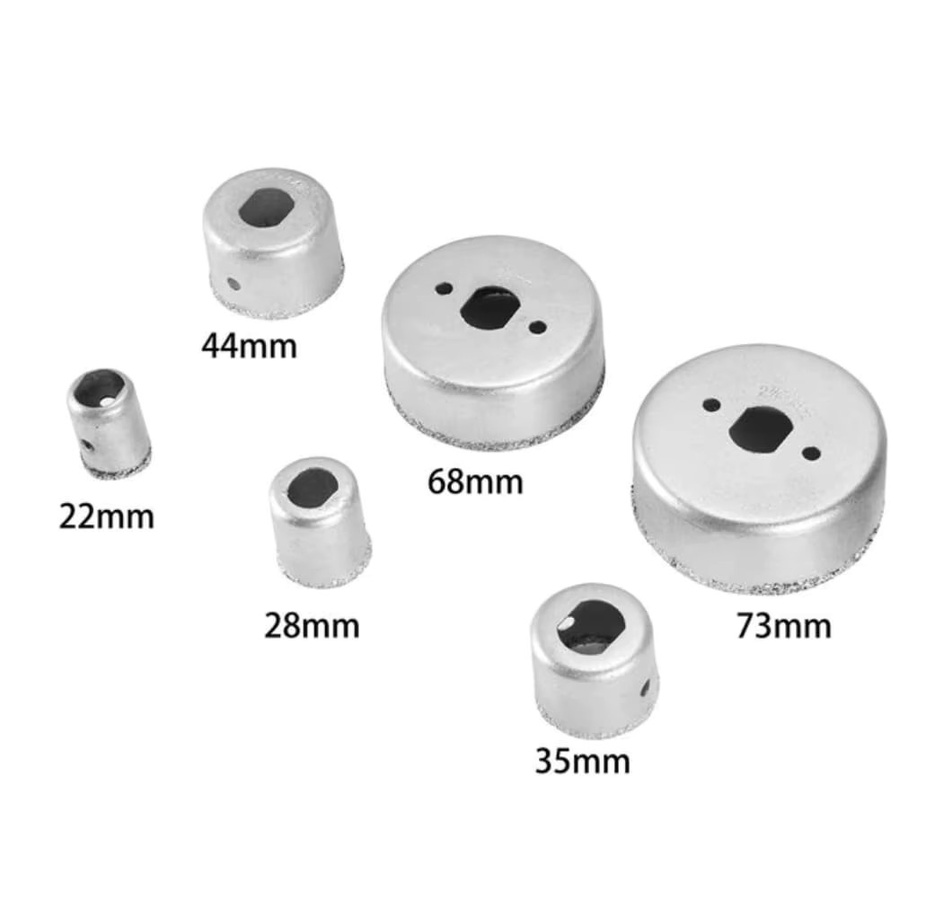 MEYOUTOWN 9-teiliges Diamant-Kernbohrer-Set mit Koffer für Granit, Marmor, Fliesen, Keramik, Stein und Glas - Bild 3