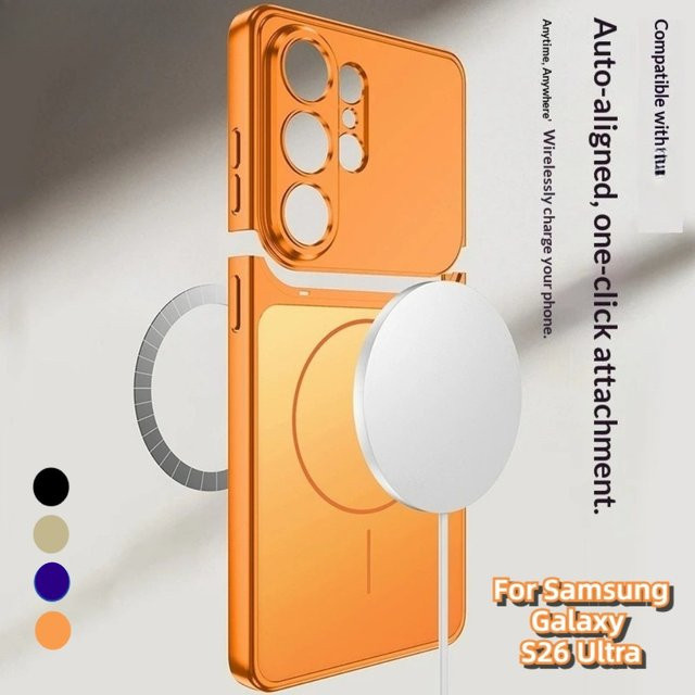2-in-1 Magnetische Spleiß-Handyhülle für Samsung Galaxy S26 Ultra in Orange mit MagSafe-Kompatibilität und Kameraschutz im Matt-Design - Bild 1