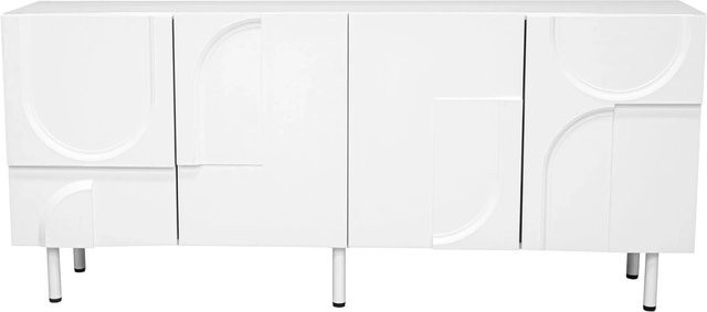okwish Sideboard für das Esszimmer in Weiß, modern mit Mehrfachaufbewahrung, B/T/H: 160 x 38,5 x 70 cm - Bild 1
