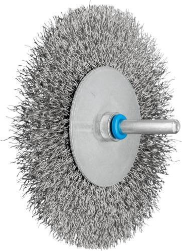 PFERD TOOLS POS Rundbürste ungezopft RBU in Silber mit Edelstahl-Draht Ø 0,30 mm, Durchmesser: 100 mm, Schaft-Ø: 6 mm, 10 Stück - Bild 1