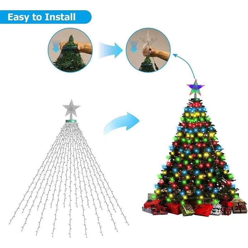 Feimefeiyou LED Stern-Lichterkette in Multicolour zur dekorativen Weihnachtsbaum-Beleuchtung - Bild 5
