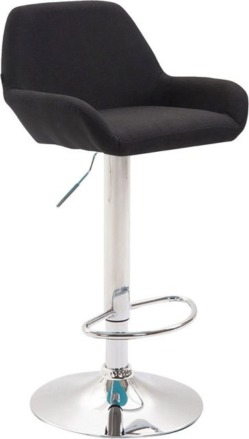 CLP Barhocker Braga Stoff Schwarz/Chrom modern mit 360 Grad Drehsitz - Bild 1