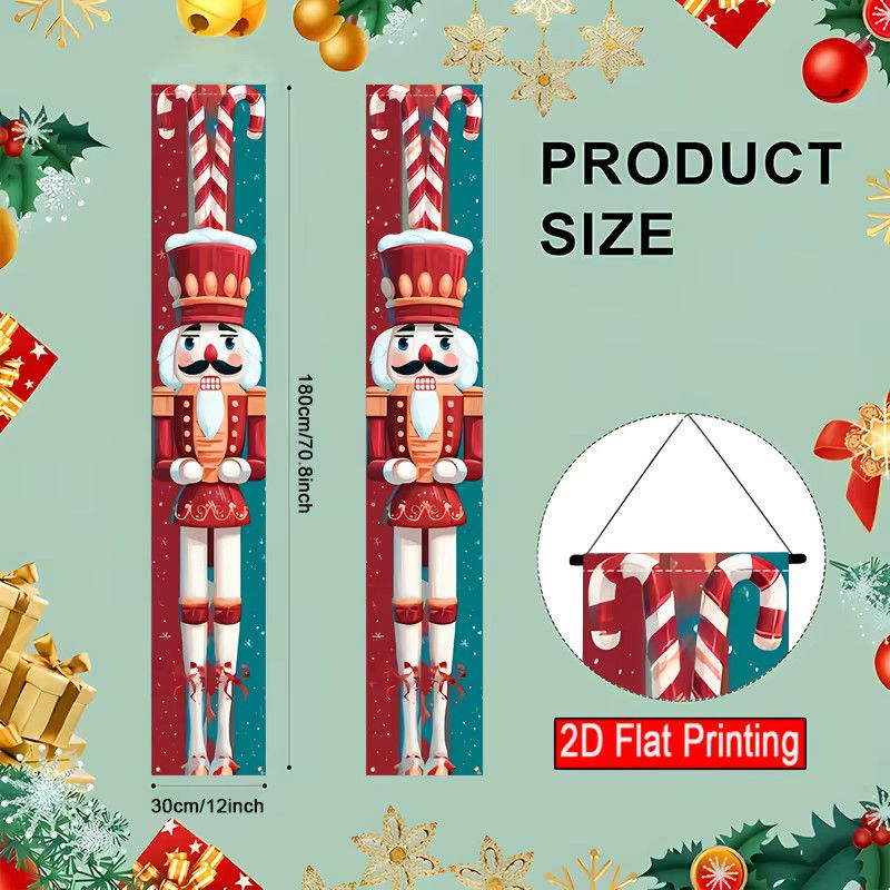 VIKAMA 2D Weihnachts-Nussknacker-Banner zur Wanddekoration für dein Zuhause, H x B: 30 x 30 cm - Bild 2