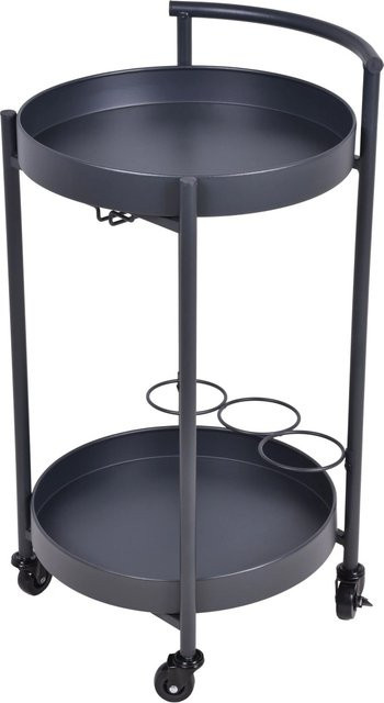 DELUKE Servierwagen HECTOR Etagenwagen aus Eisen in Anthrazit mit Rollen, B/T/H: 75 x 40 x 40 cm - Bild 1