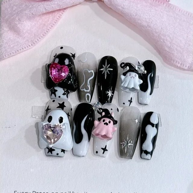 GIOIO Little Ghost-S Fake Nails, Glänzend, Unisex - Bild 1