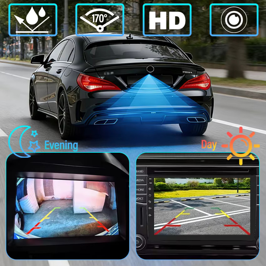 HESHECAM Fischaugen-Rückfahrkamera in Schwarz mit HD 1080x720P CCD für Mercedes Benz SLK R171 SLK350 SLK320 SLK300 SLK280 SLK230 (2004-2011) - Bild 5