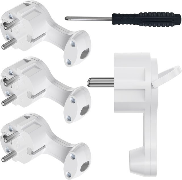 HITRENDS EU Stecker Adapter Set 4 Stück in Weiß für AC Power Verlängerungskabel - Bild 1