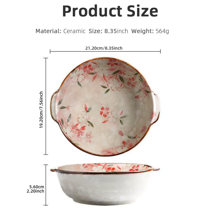 MYVIT Keramik Geschirr Set mit floralem Design in Multicolour, mikrowellengeeignet - Bild 3