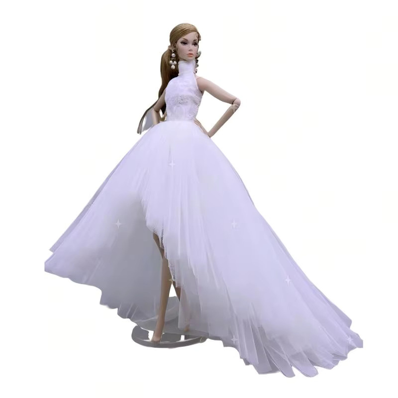 Barnewa Prinzessin Hochzeitskleid, Puppenzubehör, Weiß, Plüsch / Textil - Bild 1