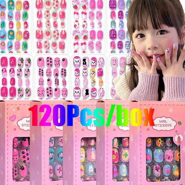 HotPress Nagel Tipps Cartoon Prinzessin, 120 Stück, Kinder - Bild 1