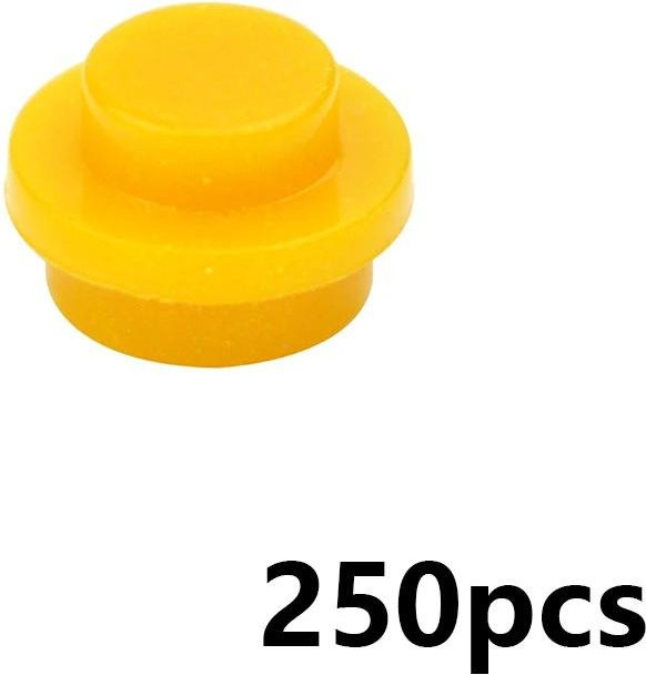Wucifang Bags MOC Bausteine Rund 1x1, Nachfüllpack, gold, 250-teiliges Set, ab 6 Jahren - Bild 1