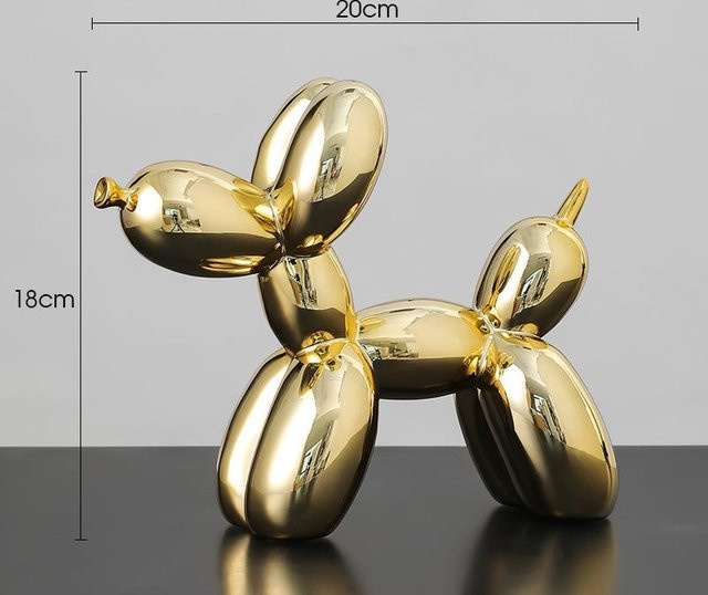 Kreative Ballon Hund Deko Figur mit Luxus Beschichtung für Wohnzimmer und Schrank, Höhe: 20 cm, Breite: 18 cm, Tiefe: 20 cm - Bild 1