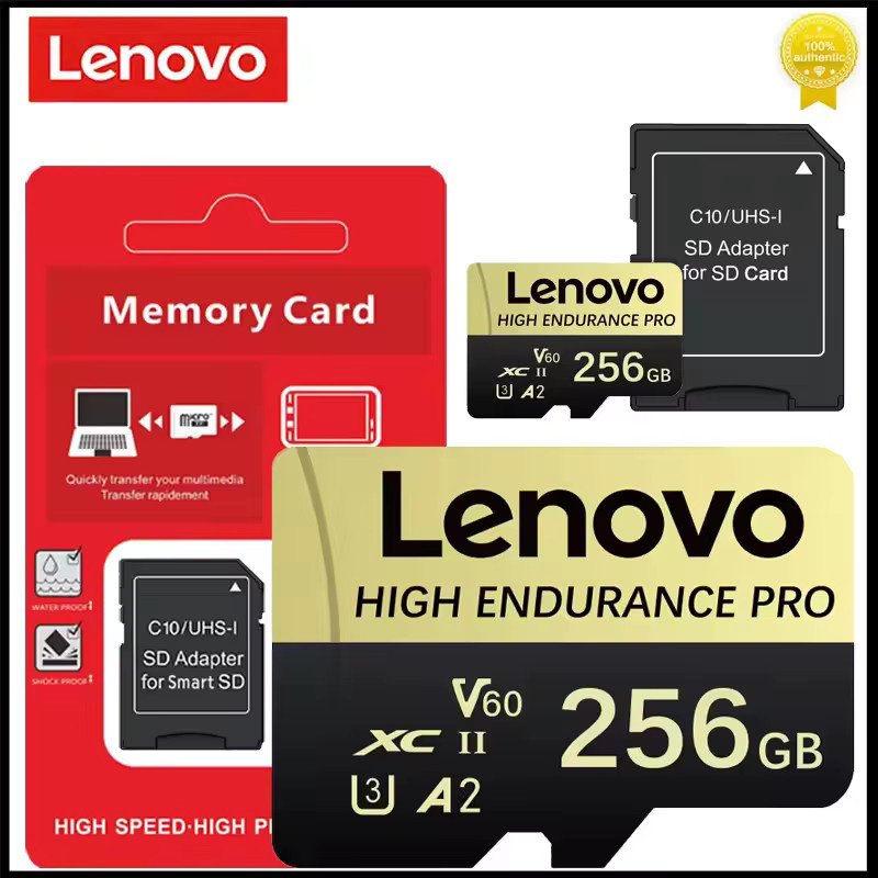 Lenovo Micro SD Speicherkarte 256GB Hochgeschwindigkeits TF-Flash-Karte für 4K Full HD Video in Schwarz - Bild 2