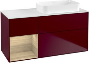 V&B Waschtischunterschrank Finion mit Wandbeleuchtung, Farbe Oak Veneer, Peony Matt, B/T/H: 120 x 60 cm - Bild 1