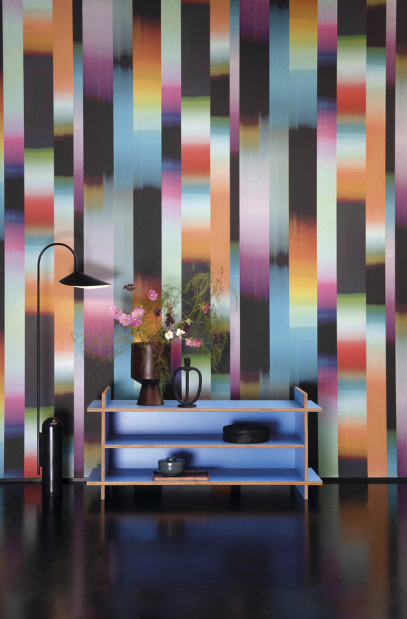Omexco Tapete Time-Lapse AT91 in Multicolour mit abstraktem Vintage-Design aus Vlies und Textil - Bild 1