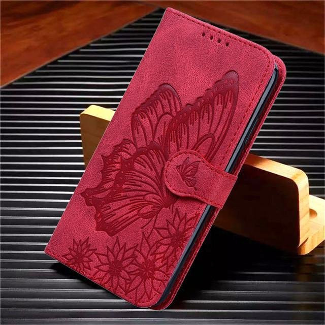 Luxus Leder Flip Handytasche Brieftasche für Samsung Galaxy A-Serie in Rot - Bild 1