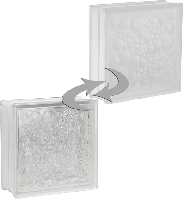 Fuchs Design Glasbaustein Savona Weiß Satiniert B/H: 19 x 19 cm, Tiefe: 8 cm - Bild 1