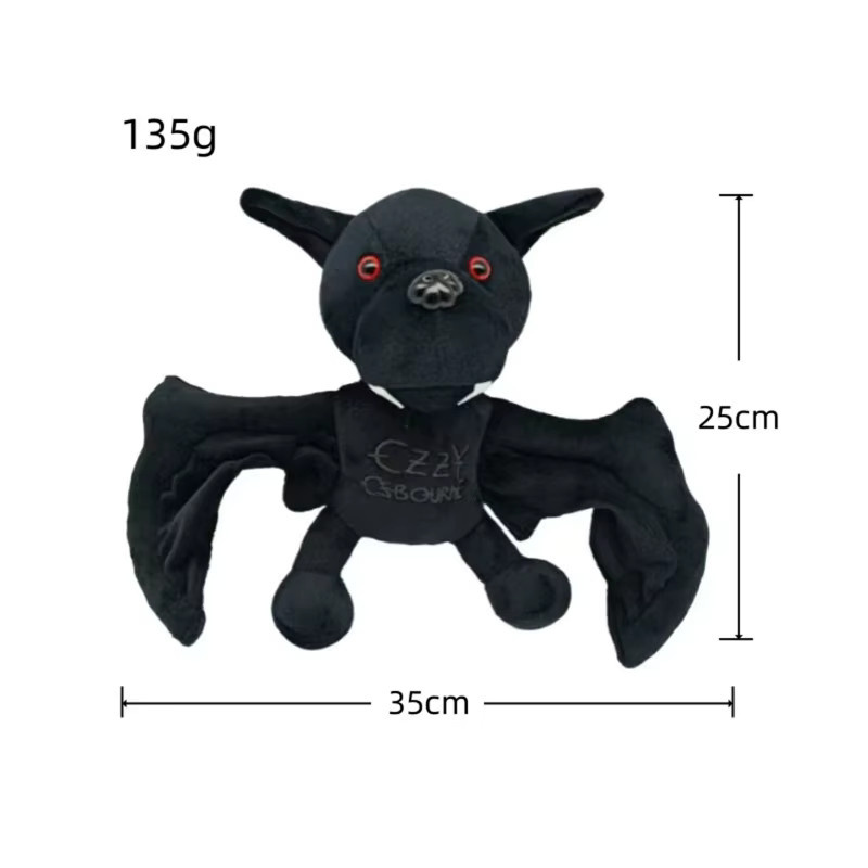 MIAOOWA Ozzy Osbourne Fledermaus-Plüsch, Schwarz - Bild 2