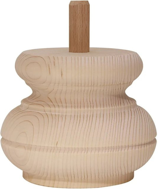 Hettich Kugel-Möbelfuß aus Buche in Braun und Beige, Durchmesser: 80 mm, Höhe: 75 mm - Bild 1