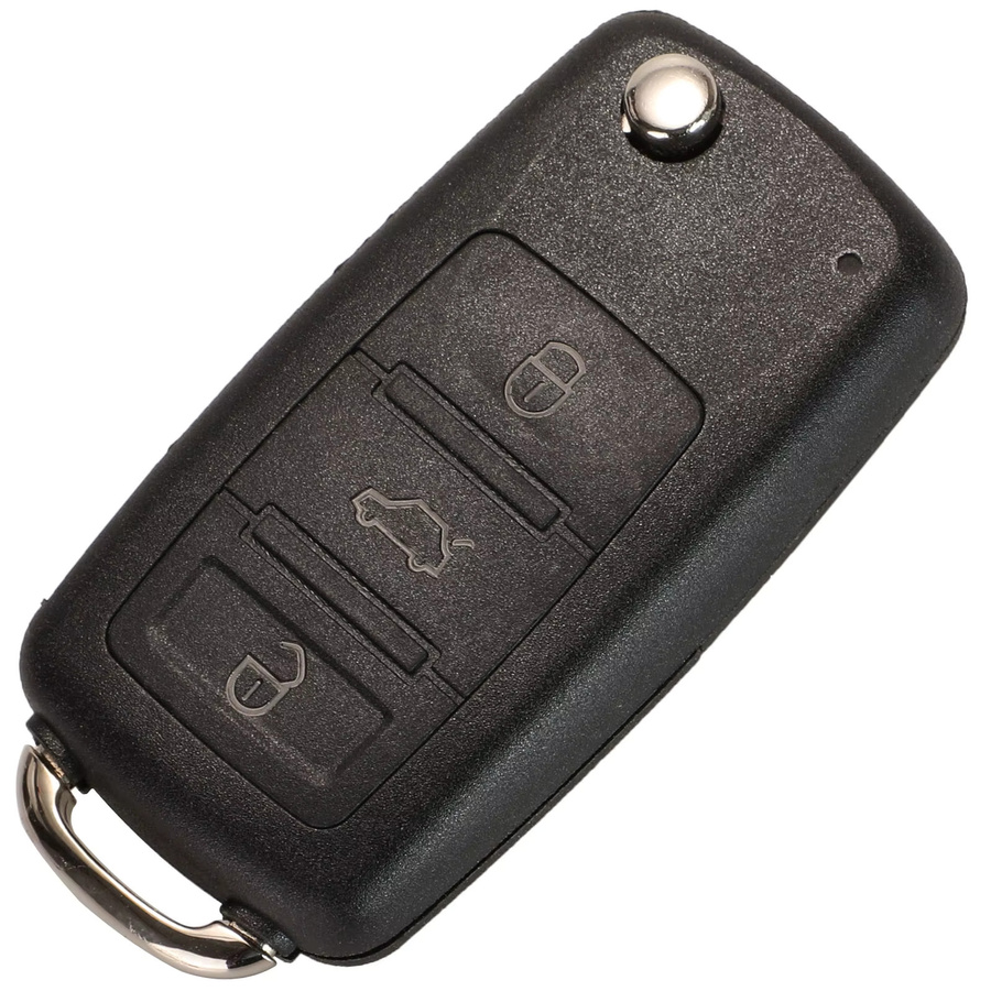 Jingyuqin Klappschlüssel für VW Polo Golf MK6 Tiguan Touareg mit Fernbedienung 315/433MHz ID46 PCF7942 in Schwarz - Bild 3