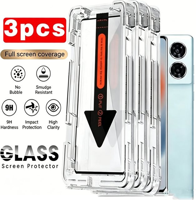Displayschutz aus Glas für Motorola Edge 60 Fusion, 60 Pro, Edge 70 und Edge 50 Neo, transparent, 1-3 Stück - Bild 1
