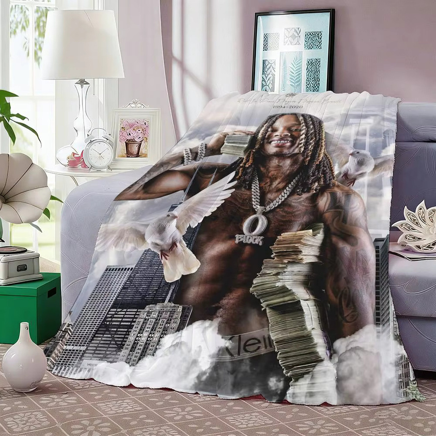 King Rapper Von Throw Flanelldecke in Multicolour, weiche Sommerdecke für Unisex, 240g - Bild 4