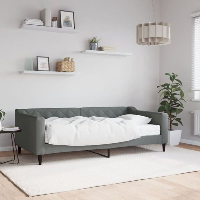 Tagesbett mit Matratze von vidaxl in Anthrazit aus Stoff und Metall, B/T: 190 x 90 cm - Bild 1