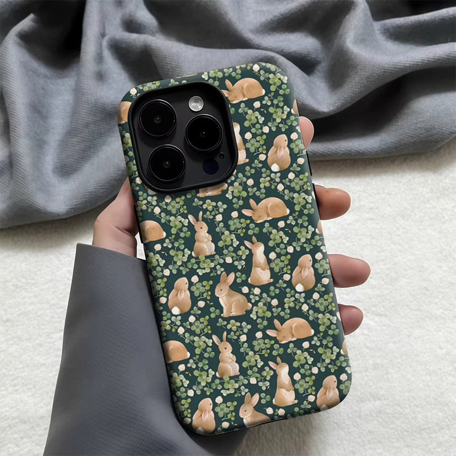 Potdemiel Clover Bunny Handyhülle in Grün für iPhone 17 16 15 14 13 Pro Max Plus mit doppelschichtiger Rückseite - Bild 4